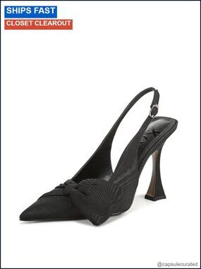 Onia Bow Slingback Pump | Oversized Bow Flared Heel Formal Pointed Toe
